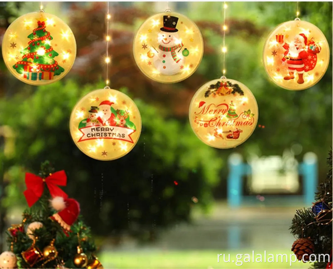 Очаровательные светодиодные сказочные огни с Santa и Elk Designs